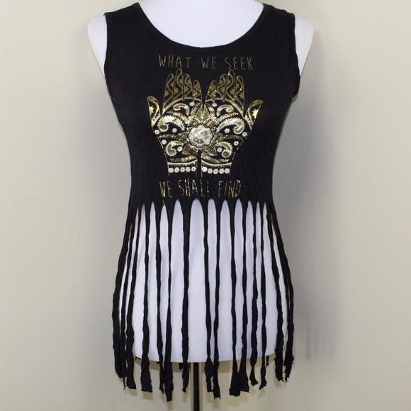 Rue21 Tops - NWT Rue 21 Gold What We Seek Cropped Tassel Tank
